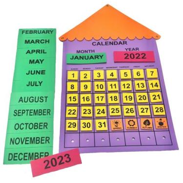 Imagem de Calendário em inglês painel para sala de aula - CRIATIVA MATERIAIS EDU