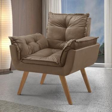 Imagem de Poltrona em Veludo Base Palito Quadrada Opalla Prime - House Deccor