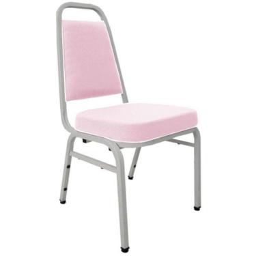 Imagem de Cadeira Empilhável para Auditórios Linha Hotel Plus Rosa - Design Offi