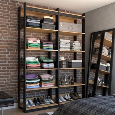 Imagem de Closet Industrial Marseille 10 Prateleiras Black/Brise - Panorama Móve