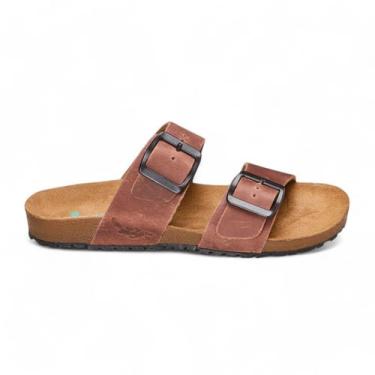 Imagem de Sandalia Papete Em Couro Masculino Unissex - Hillsshoes, 29, Cafe