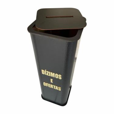Imagem de Gazofilácio Dízimos e Ofertas / 80 Centímetros-PRETO - O Cantinho da F