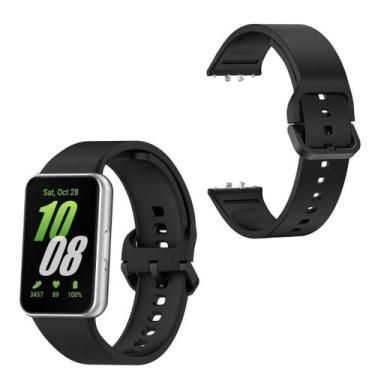Imagem de Pulseira correa silicone com fecho para Galaxy Fit3 - TECH KING, Preto