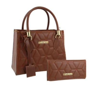Imagem de Bolsa Feminina Transversal Tote Casual Moda + Carteira Kit - Selfie St