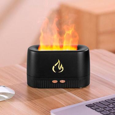 Imagem de Difusor Ultrassonico Umidifcador Flame Aromaterapia Fogo - DESERT ECOM