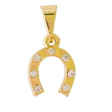 Imagem de Pingente Ferradura Cavalo Country Zircônia Folheada a Ouro 18k Semijoi