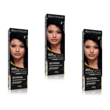 Imagem de Beauty Color Tintura 1.0 PRETO ONIX 45gr (03 Unidades) Cores Normais -