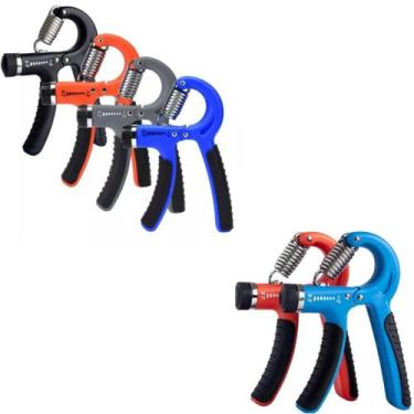Imagem de kit com 6 Hand Grip Com Ajuste 5kg Á 60kg Exercícios E Fisioterapia - 