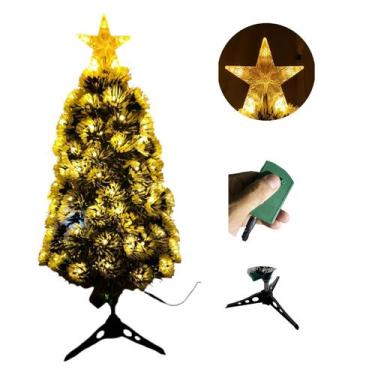 Imagem de Árvore de Natal LED Pequena Cristal 90cm Fibra Ótica Estrela - MultiA