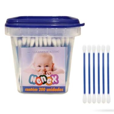 Imagem de Hastes flexíveis de algodão com 200 unidades - NENEX, Rosa