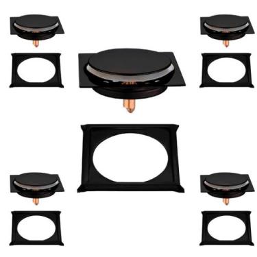 Imagem de Kit C/5 Ralo e Porta Grelha Inox Piso Click 15x15 Cm Preto - MONTELAR,