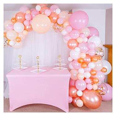 Imagem de Kit Garland e Arco de balão em ouro rosa e pêssego e rosa de brilho premium Decoração de festa para aniversário, bebê, chá de noiva e casamentos