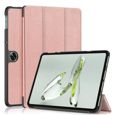 Imagem de Gylint Capa para OnePlus Pad Go 2023 de 11,4 polegadas, capa dobrável de couro PU ultrafina com suporte para OnePlus Pad Go/Oppo Pad Air2 2023/Oppo Pad Neo 2024 11,4 polegadas ouro rosa