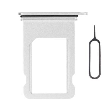 Imagem de Risidamoy Bandeja de cartão SIM única Starlight substituição para iPhone SE 3ª geração versão dos EUA para iPhone SE3 adaptador de suporte de bandeja de cartão com ejetor SIM para iPhone SE 2022 A2595