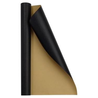 Imagem de JAM Paper Papel de embrulho Kraft para presente - 43 cm x 18 pés quadrados - Papel Kraft preto - Rolo vendido individualmente