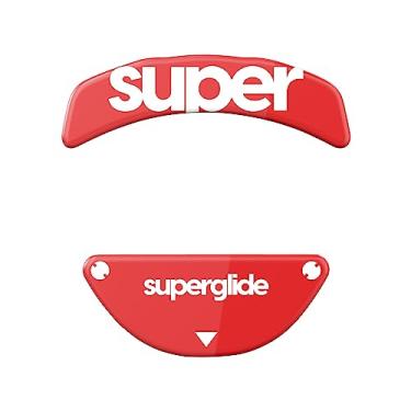 Imagem de Superglide2 - Nova superfície texturizada de velocidade controlável mais suave para os pés/deslizadores do mouse feitos com sola de vidro ultra forte, suave e durável para Razer Orochi V2 [vermelho]