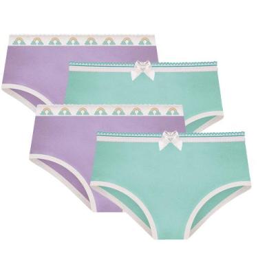 Imagem de Kit 4 Calcinhas Básica Normal Para Meninas Selene Infanto Juvenil Em A