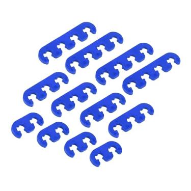 Imagem de INFINAUTO 12 peças 7 mm, 8 mm, 8,5 mm, 8,8 mm, separadores de vela de ignição para motor de carro, separadores de fios de ignição, suporte azul, design elegante