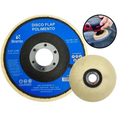 Imagem de Disco Flap Em Feltro Lã Profissional Para Polimento Removedor Metal In