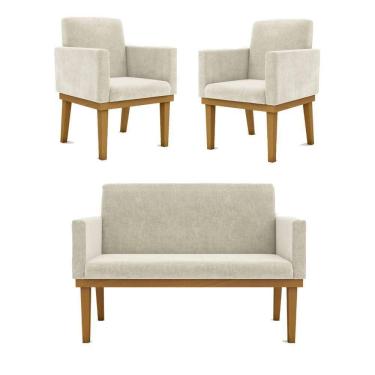 Imagem de Kit 03 Poltronas Reforçada Courino1 Namoradeira Reforçada