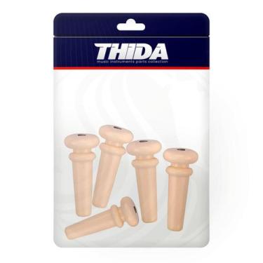 Imagem de 5un Pinos Para Baixolão Trava Cordas Marfim ABS Alta Resistência  - Th