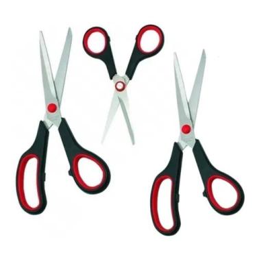 Imagem de Kit Tesouras 3 Pç Diversos Usos Aço Inox - fox tools