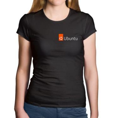 Imagem de Baby Look Algodão Ubuntu Linux - Foca na Moda, Preto, P
