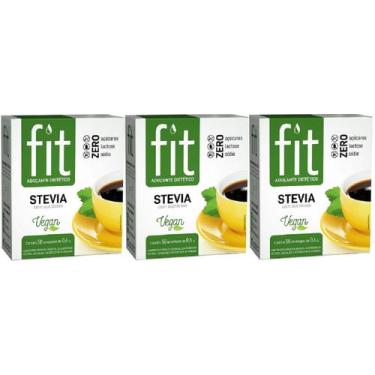 Imagem de Adoçante VEGANO Stevia com Sucralose 50 Sachês Fit 3Unidades - Steviaf