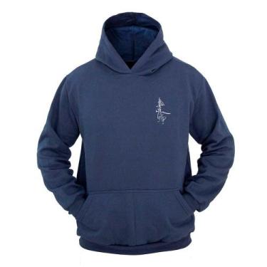 Imagem de Moletom Masculino Com Capuz Canguru Estampa Samurai - Ragor, P, Azul