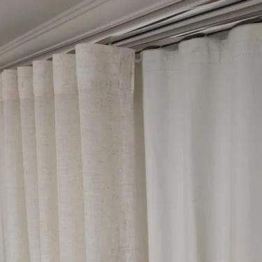 Imagem de Cortina Trilho Suíço Duplo Gaze Linho+blackout 6,00x2,70 - Salvatex Co