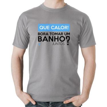 Imagem de Camiseta Algodão Que calor! Bora tomar um banho juntos - Foca na Moda,
