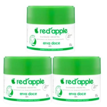 Imagem de Kit 3 Desodorante Em Creme Erva Doce 55G - Red Apple