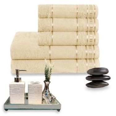 Imagem de Conjunto de Banho Premium 5 Peças 100% Algodão Ultra Absorção - Dianne