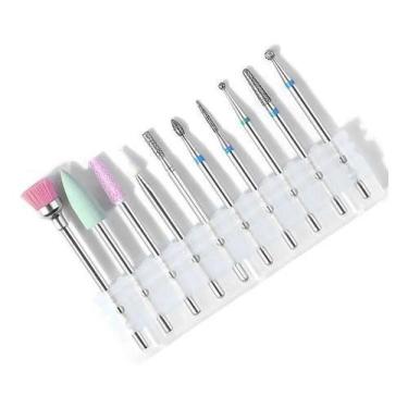 Imagem de Kit 10 Brocas Diamantadas Cutilagem Russa Completo Oferta - oem