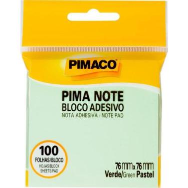 Imagem de Bloco de Recado Autoadesivo Pimanote Verde Pastel 76X76MM 100 Folhas -
