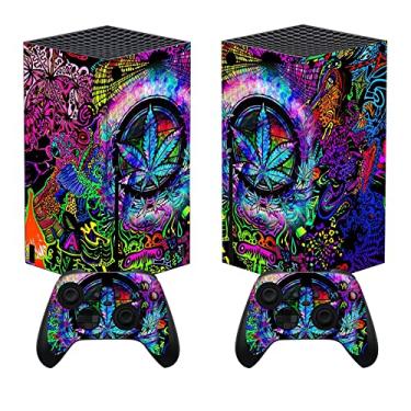 Imagem de PlayVital Psychedelic Leaf Custom Vinyl Skins for Xbox Core Wireless Controller, Wrap Decal Cover Stickers for Xbox Series X Console Controller