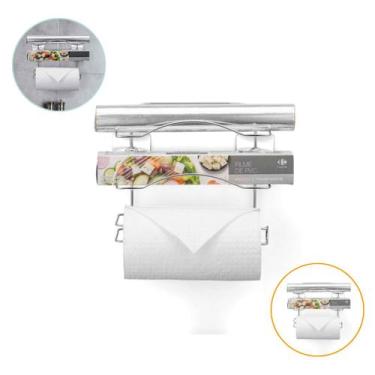Imagem de Suporte Papel Alumínio Filme Cozinha Suspensa Toalhas Pvc Cromado - Ar