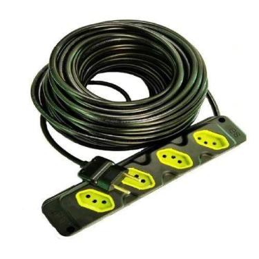 Imagem de Extensão Elétrica 10A/20a Reforçada 45m PP 2x2,5mm 4 Tomadas - Margiri