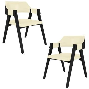 Imagem de Kit 2 Cadeiras Sala de Jantar e Jogos Carteados Madeira Maciça Poker P