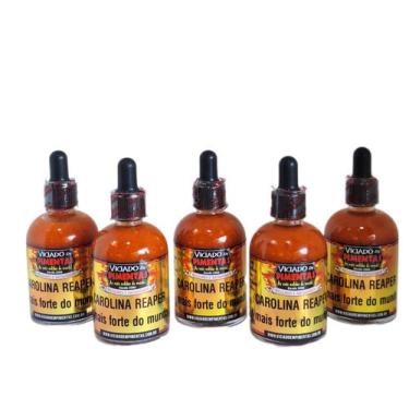 Imagem de Molho De Pimenta Carolina Reaper Kit 5 Sem Glúten Mais Ardid - VICIADO