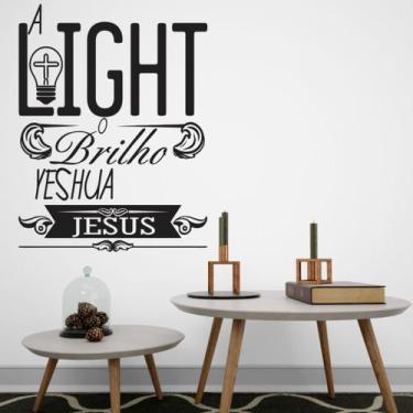 Imagem de  Adesivo De Parede Decorativo Frase O Brilho, Yeshua, Jesus - DEKAL DE
