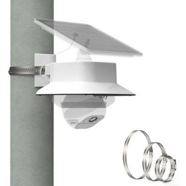 Imagem de Koroao Suporte de montagem de mastro + capa de proteção de chuva para câmera Eufy Security SoloCam E30/eufy Security 4G LTE Cam S330 (1 pacote, branco)