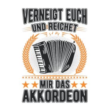 Imagem de Akkordeon Notizbuch: Verneigt euch und reichet mir das Akkordeon / 6x9 Zoll / 120 karierte Seiten Seiten