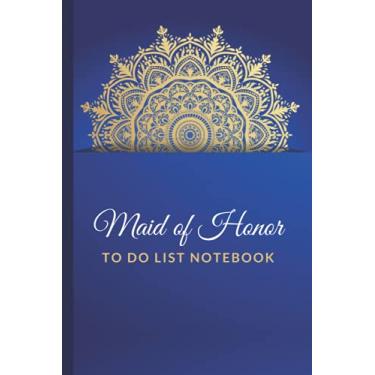 Imagem de Maid of Honor To Do List Notebook: Royal Blue Gold Mandala - Decorative Indian Art Theme/Checklist Planner/Event Planning Journal/Wedding Gift ... of Honor from Bride/Cute Card Alternative