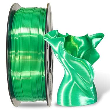 Imagem de MIKA3D Filamento de Impressão 3D Pla Verde Escuro com Brilho Brilhante de Seda, 1Kg 2,2 Lbs 1,75 Mm Material de Impressão 3D com Precisão de Alto Diâmetro, Pla de Seda Bem Enrolado Amplamente Suporte