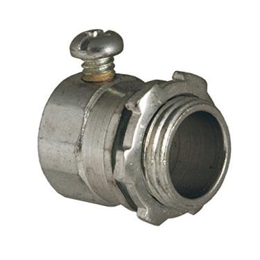 Imagem de Conector de aço Hubbell-Raco 2003US, parafuso de ajuste, conduíte EMT, 0,9 cm (pacote com 25)