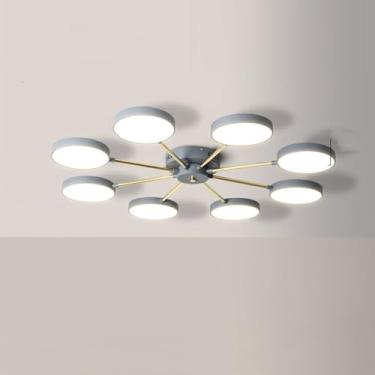Imagem de DKRCPFNT Lustre Sputnik vintage dourado com acabamento cromado simples LED redondo de metal luminária suspensa de acrílico para cozinha, ilha e sala de jantar