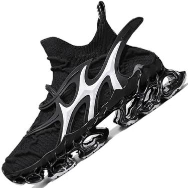 Imagem de Tênis masculino masculino Blade Tennis masculino Trail Running Athletic Fashion Shoe Masculino Preto Branco Marrom Azul Laranja Tamanho Basketball Runner, Preto, 39