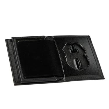 Imagem de Carteira dobrável com crachá oculto Perfect Fit Army MP MILITARY POLICE Credentials Badge and ID Case Hidden Badge Wallet (Cutout DK-464) couro preto