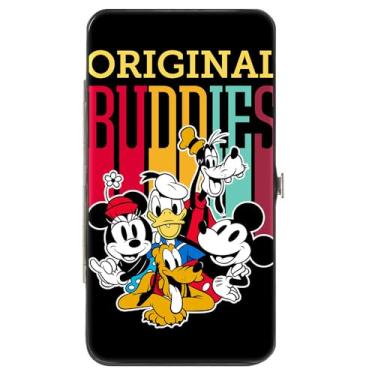 Imagem de Buckle-Down Carteira Disney, articulada, pose original do grupo de amigos do Mickey Mouse e seus amigos, couro vegano